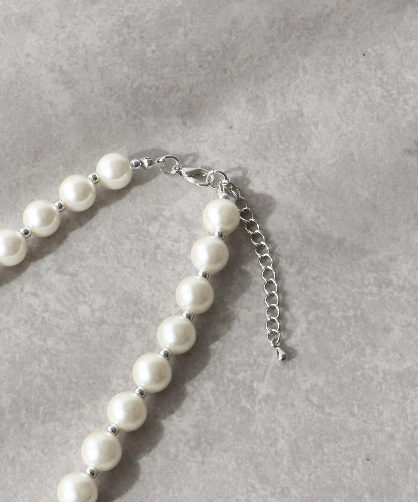 ブラック/パール シルバービーズネックレス【ネコポス】