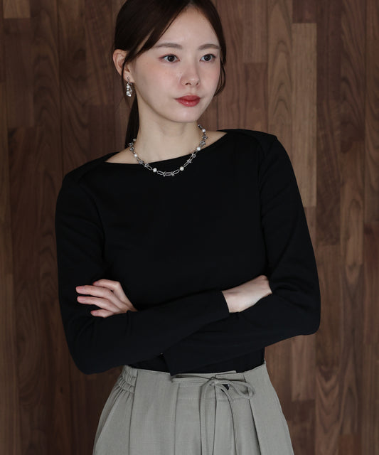 ボートネックTシャツ【ネコポス】