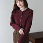 【早割5％OFF】フリルシャツケーブルニットカーディガン