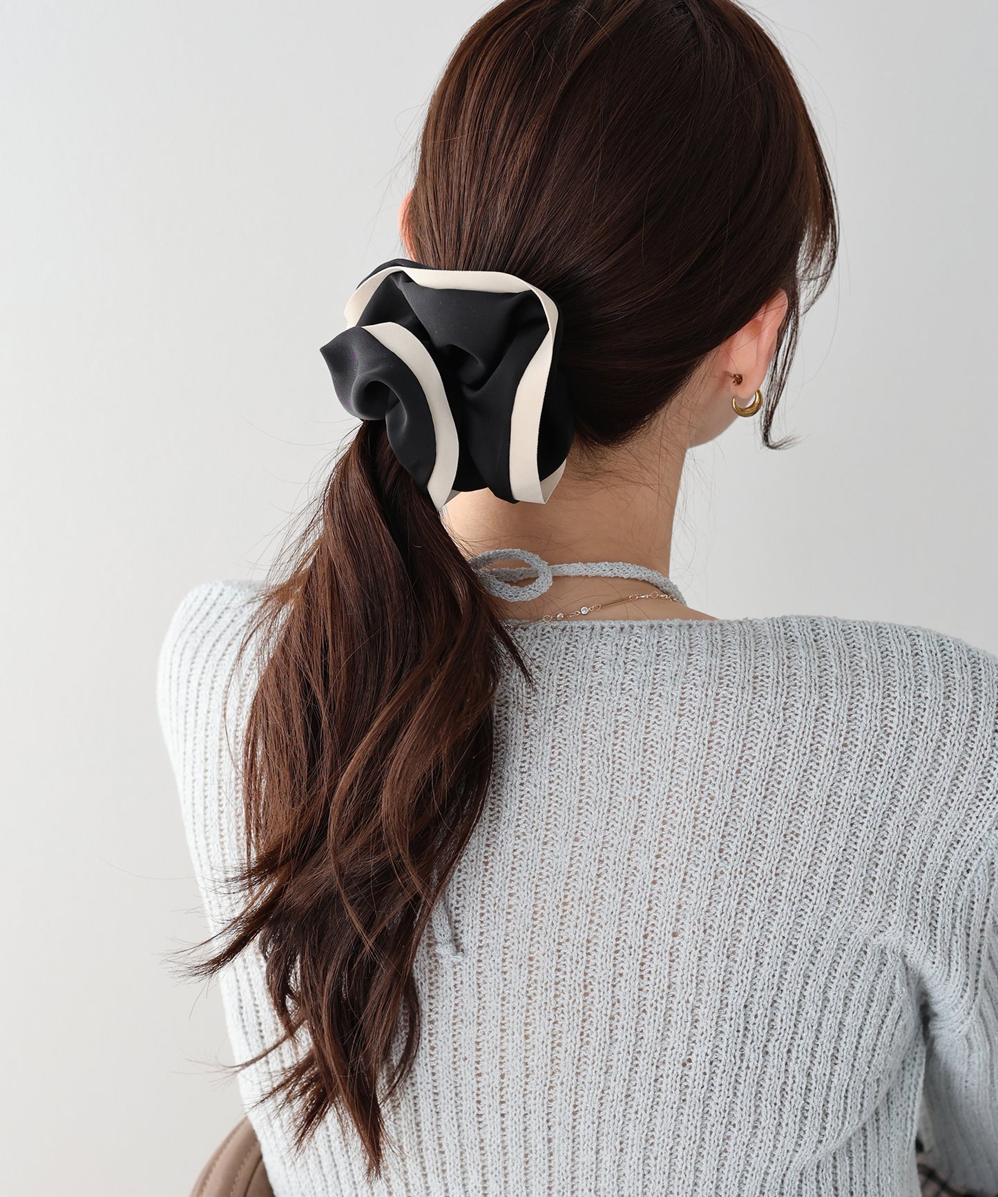 【早割5％OFF】バイカラーサテンシュシュ【ネコポス】