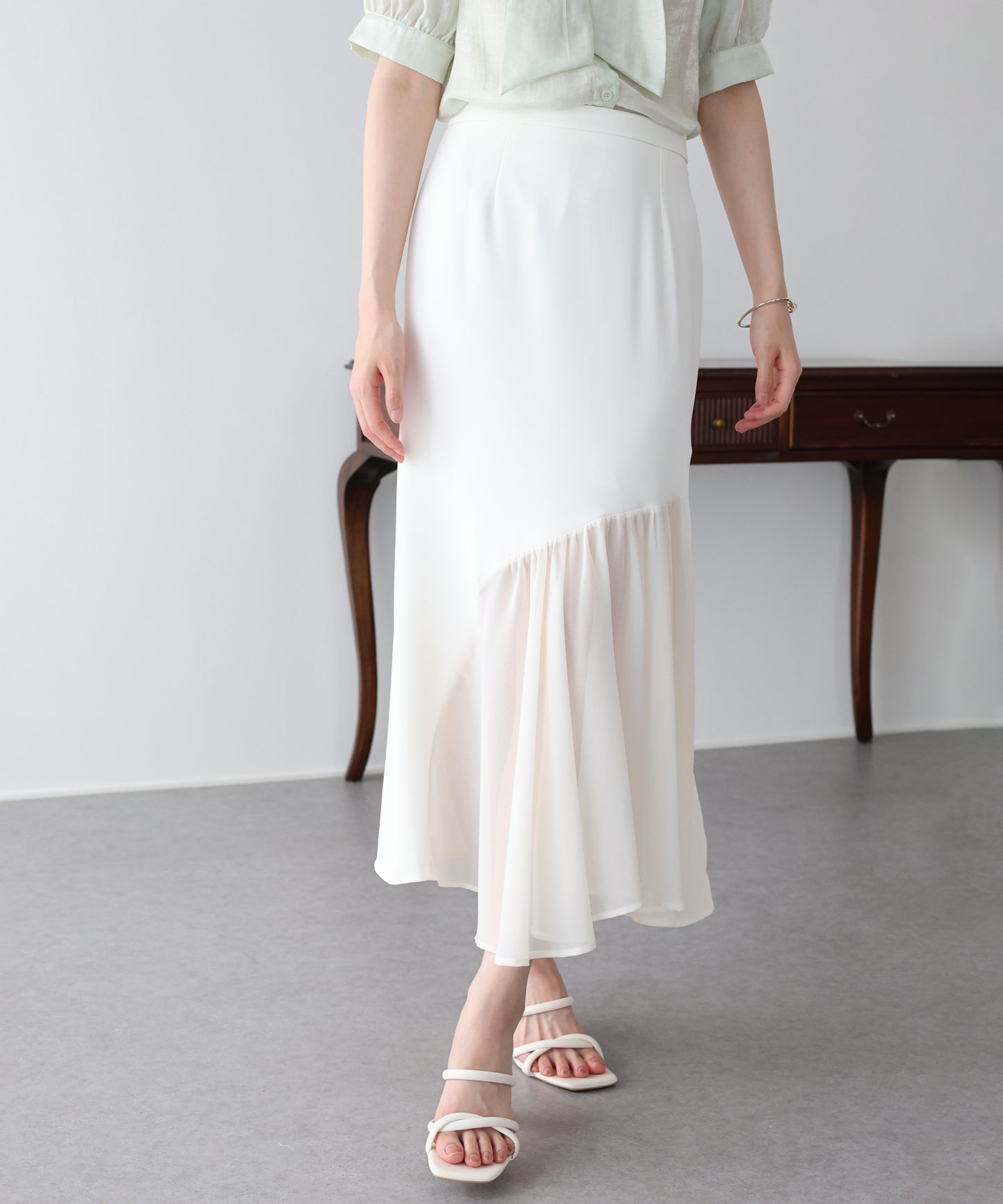 【早割5％OFF】シフォンドッキングスカート