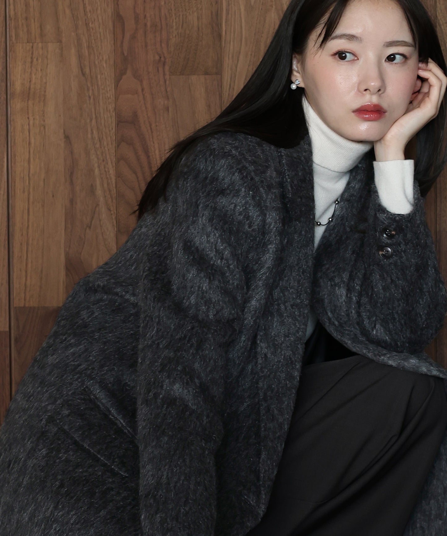 【SALE】[J by blue]シャギーハーフコート