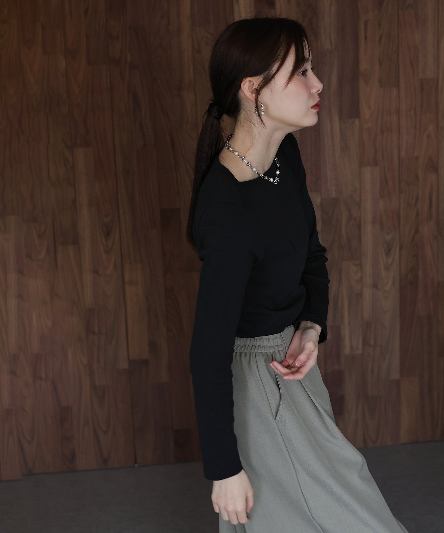 ボートネックTシャツ【ネコポス】