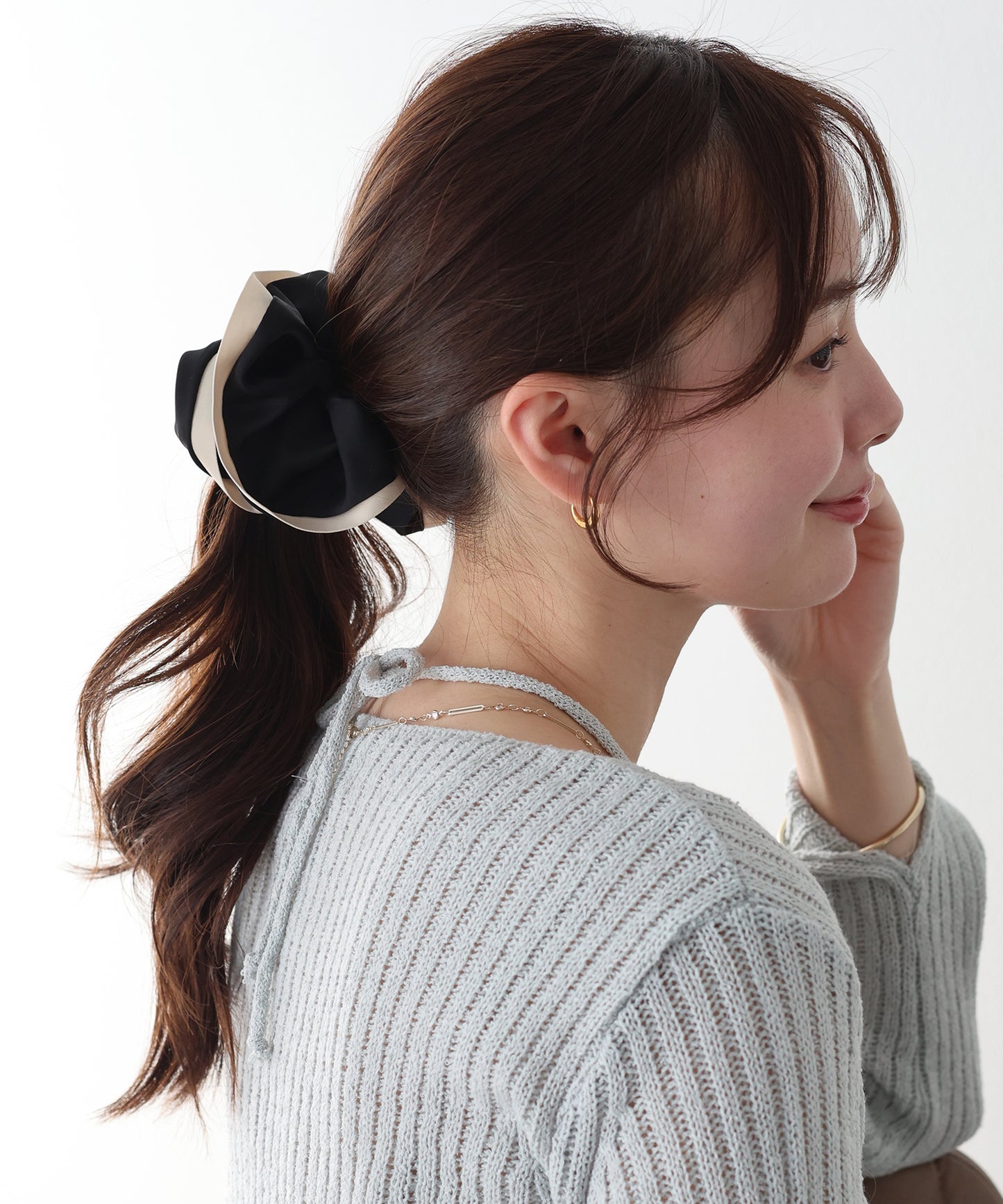 【早割5％OFF】バイカラーサテンシュシュ【ネコポス】