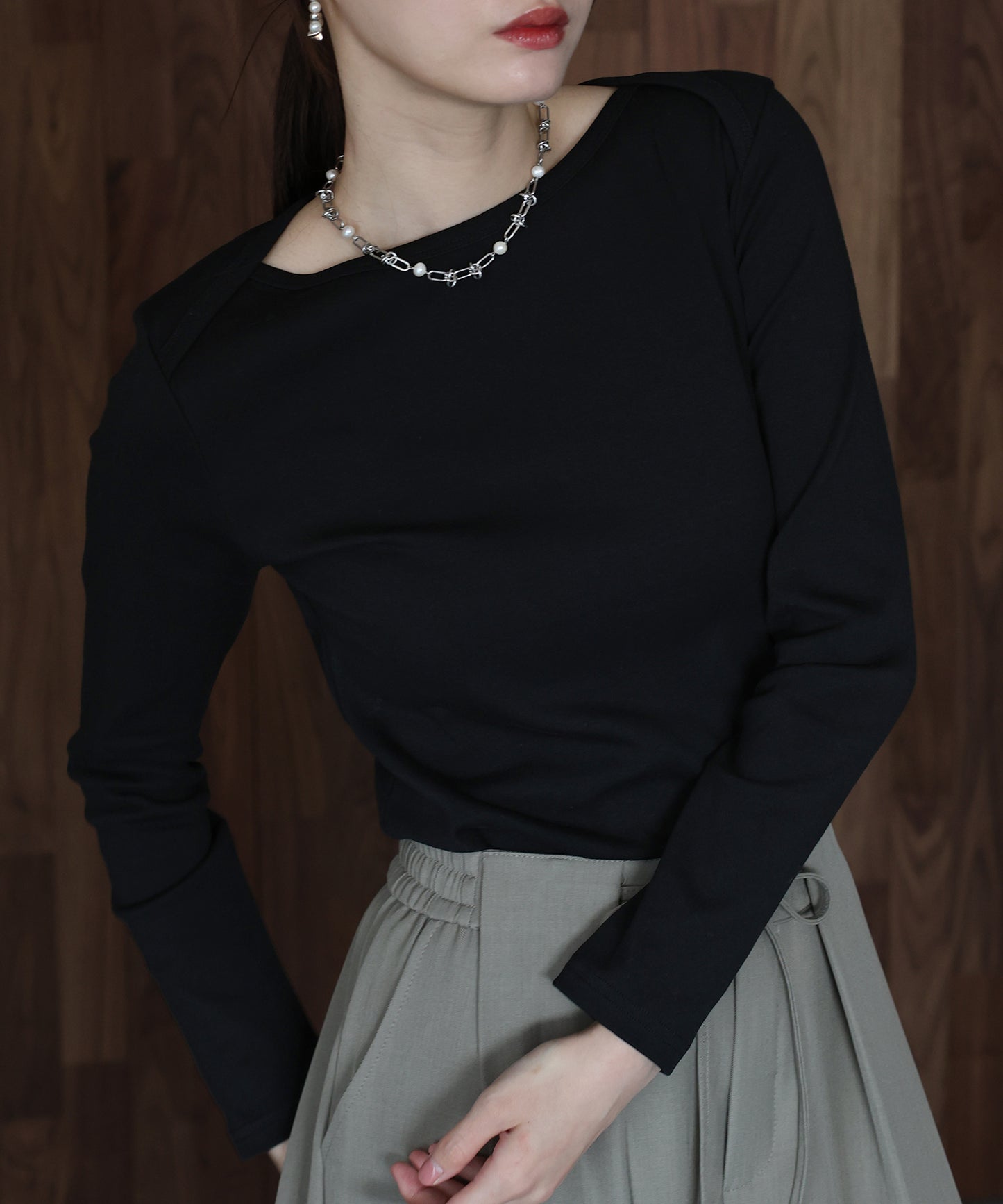 ボートネックTシャツ【ネコポス】