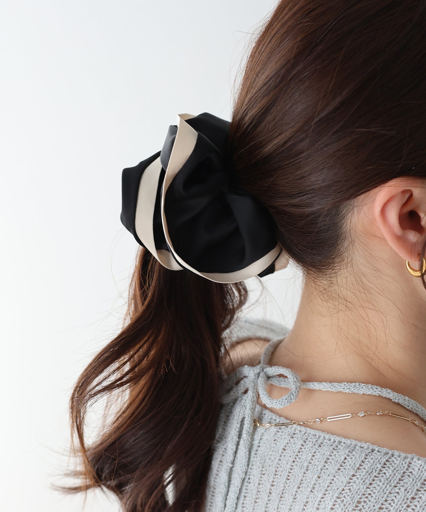 【早割5％OFF】バイカラーサテンシュシュ【ネコポス】