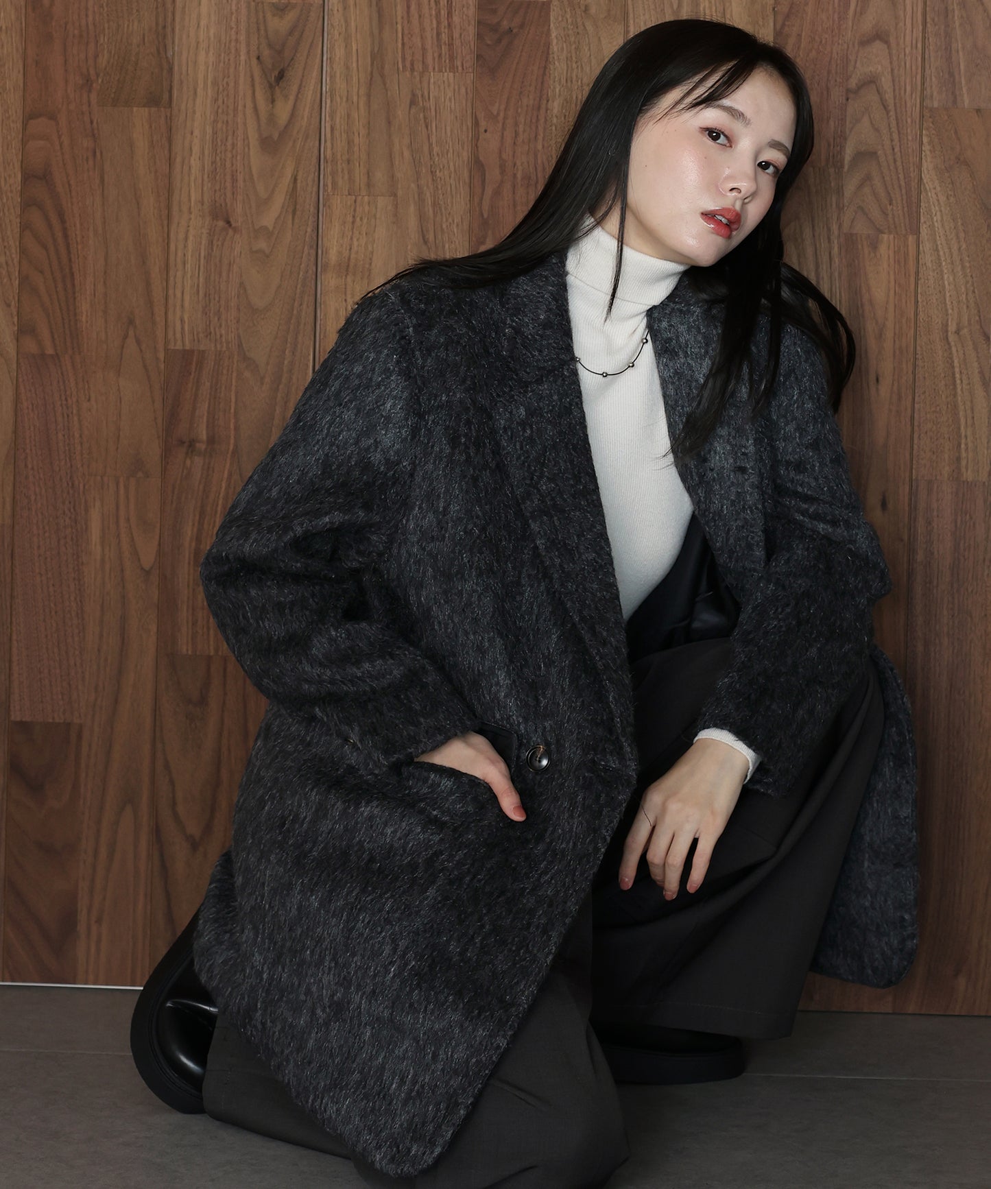 【早割5％OFF】[J by blue]シャギーハーフコート