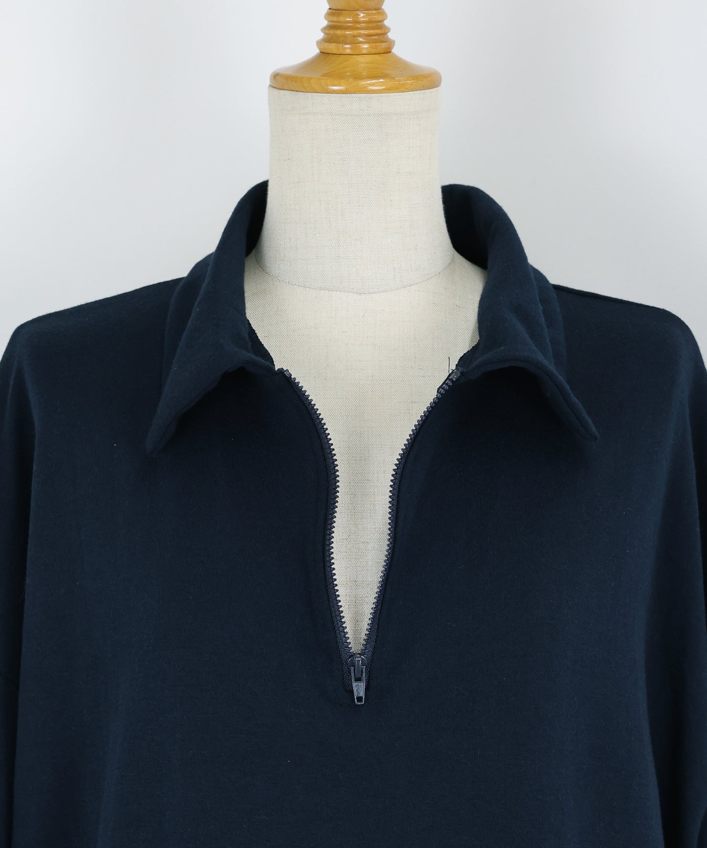 ハーフジップスウェットワンピース