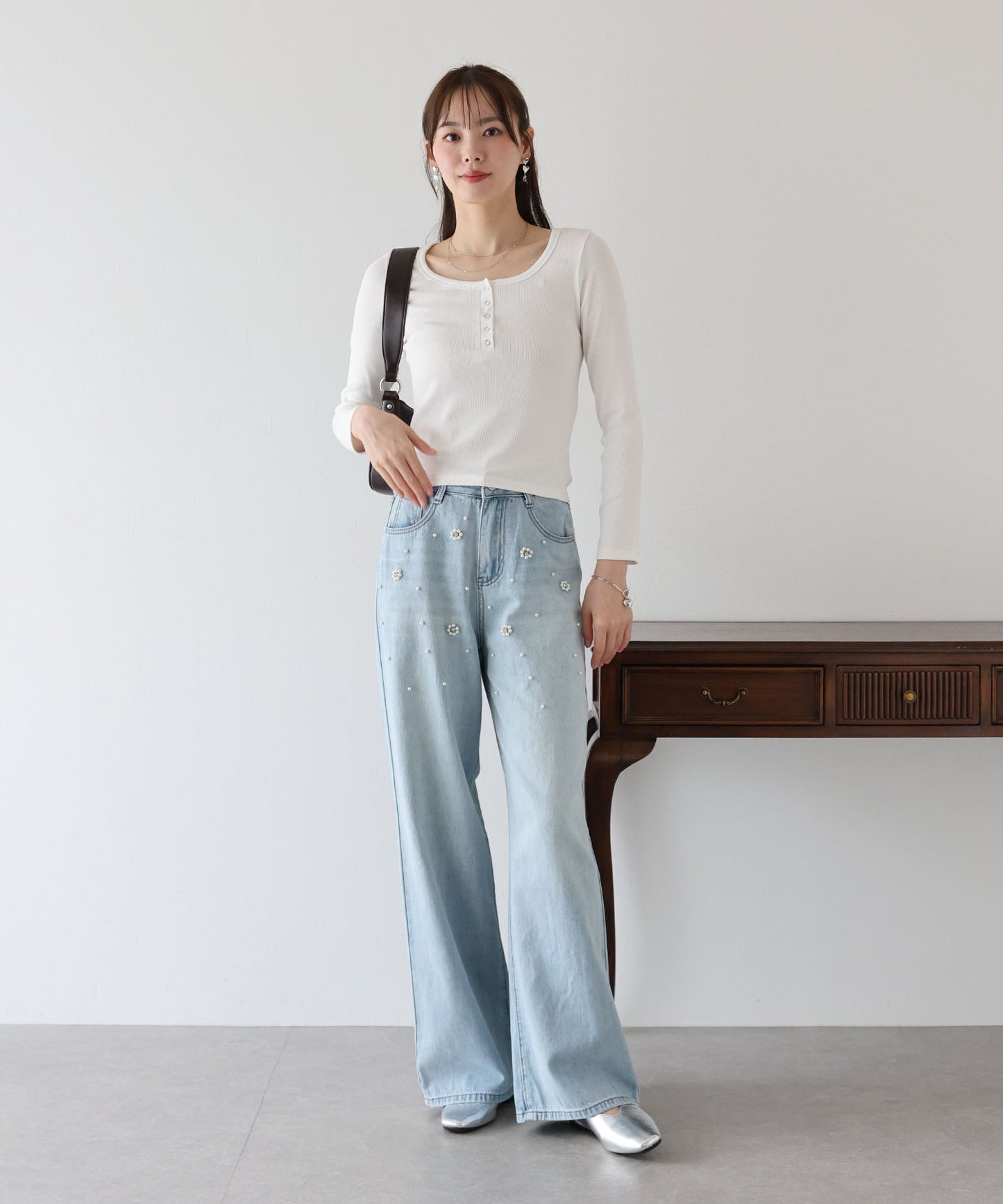 【TIME SALE】ヘンリーネック長袖Tシャツ【ネコポス】