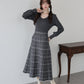 【TIME SALE】選べる2丈・チェックジャガードニットワンピース