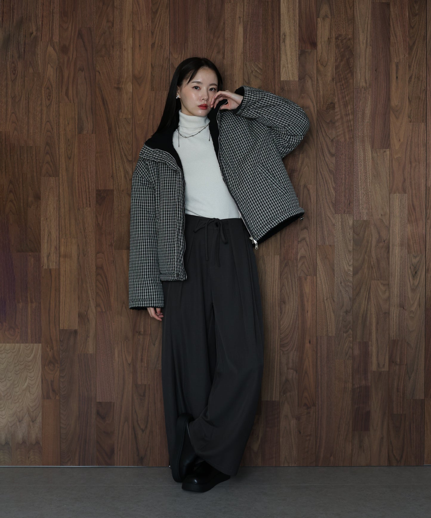 【早割5％OFF】2WAYボアチェックダウンジャケット