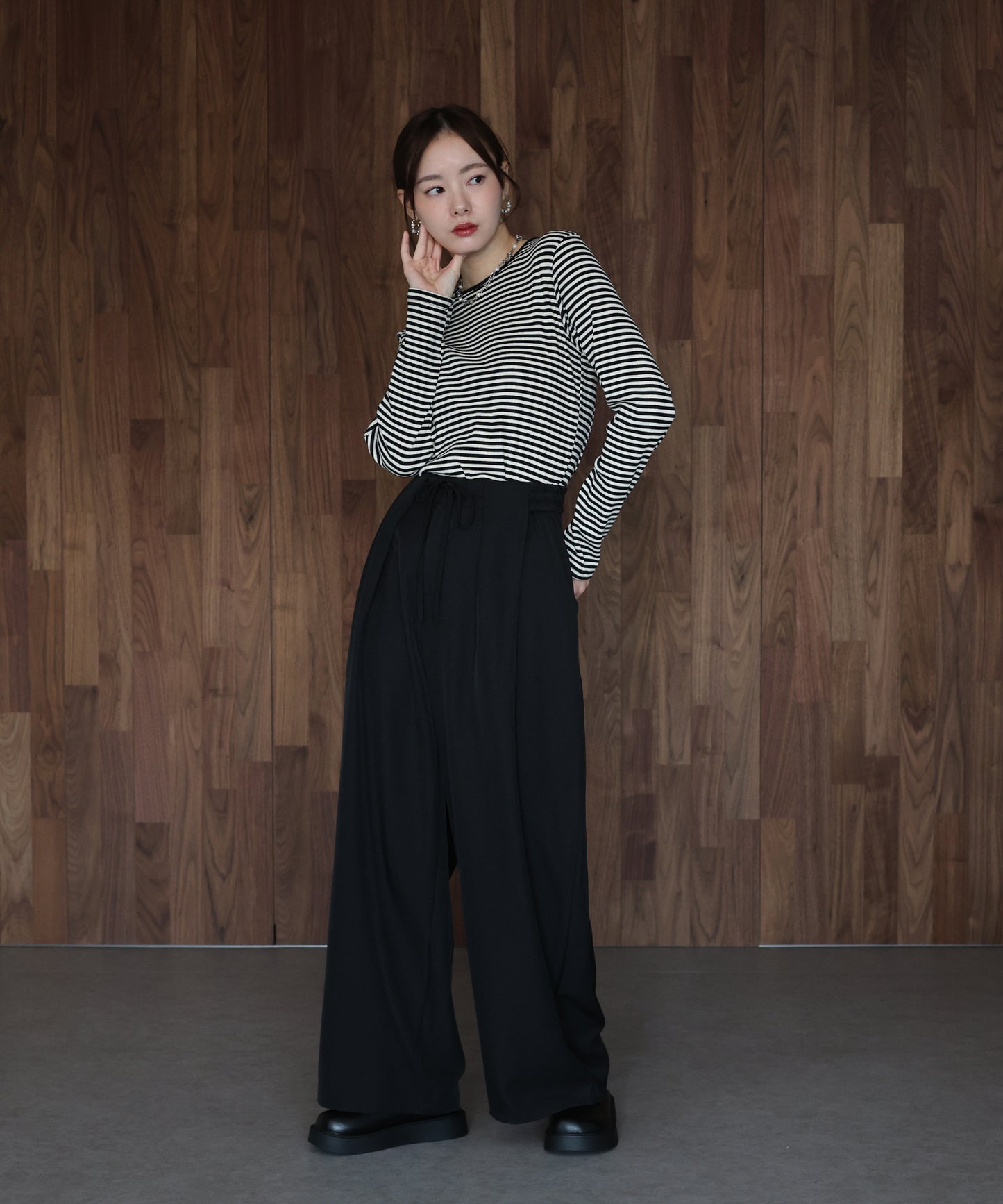 リブボーダーTシャツ【ネコポス】