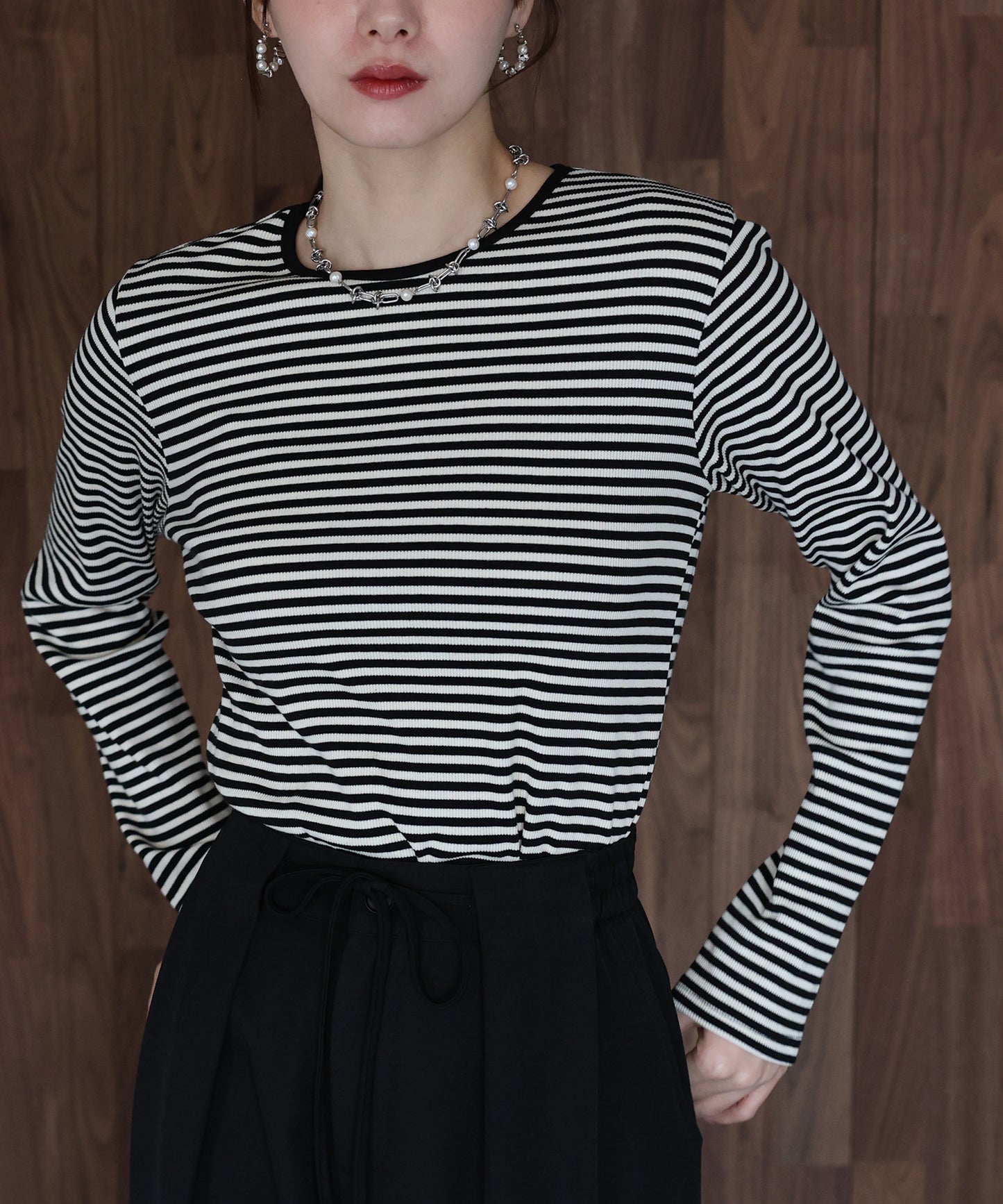 リブボーダーTシャツ【ネコポス】