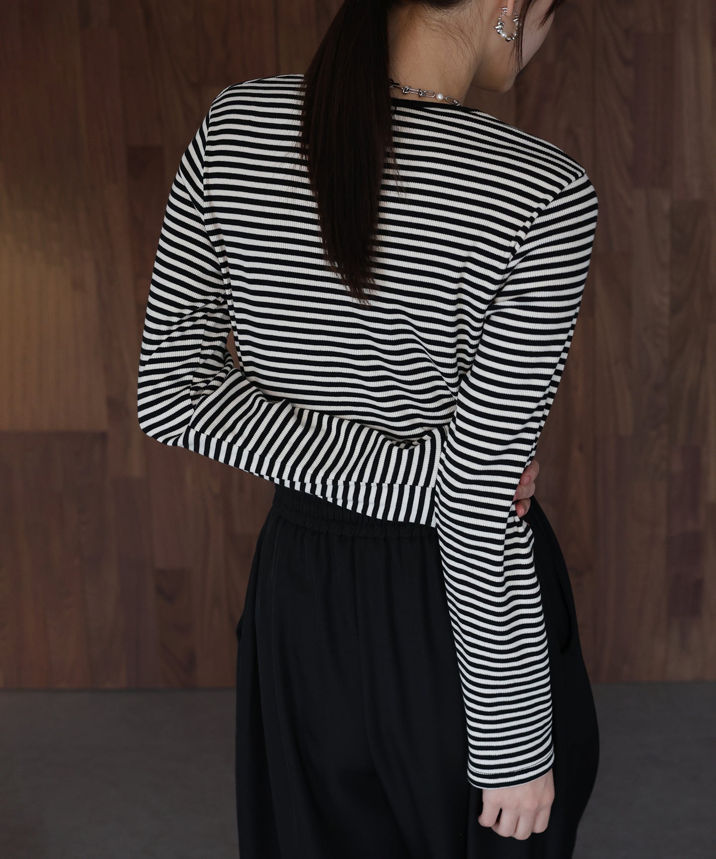 リブボーダーTシャツ【ネコポス】