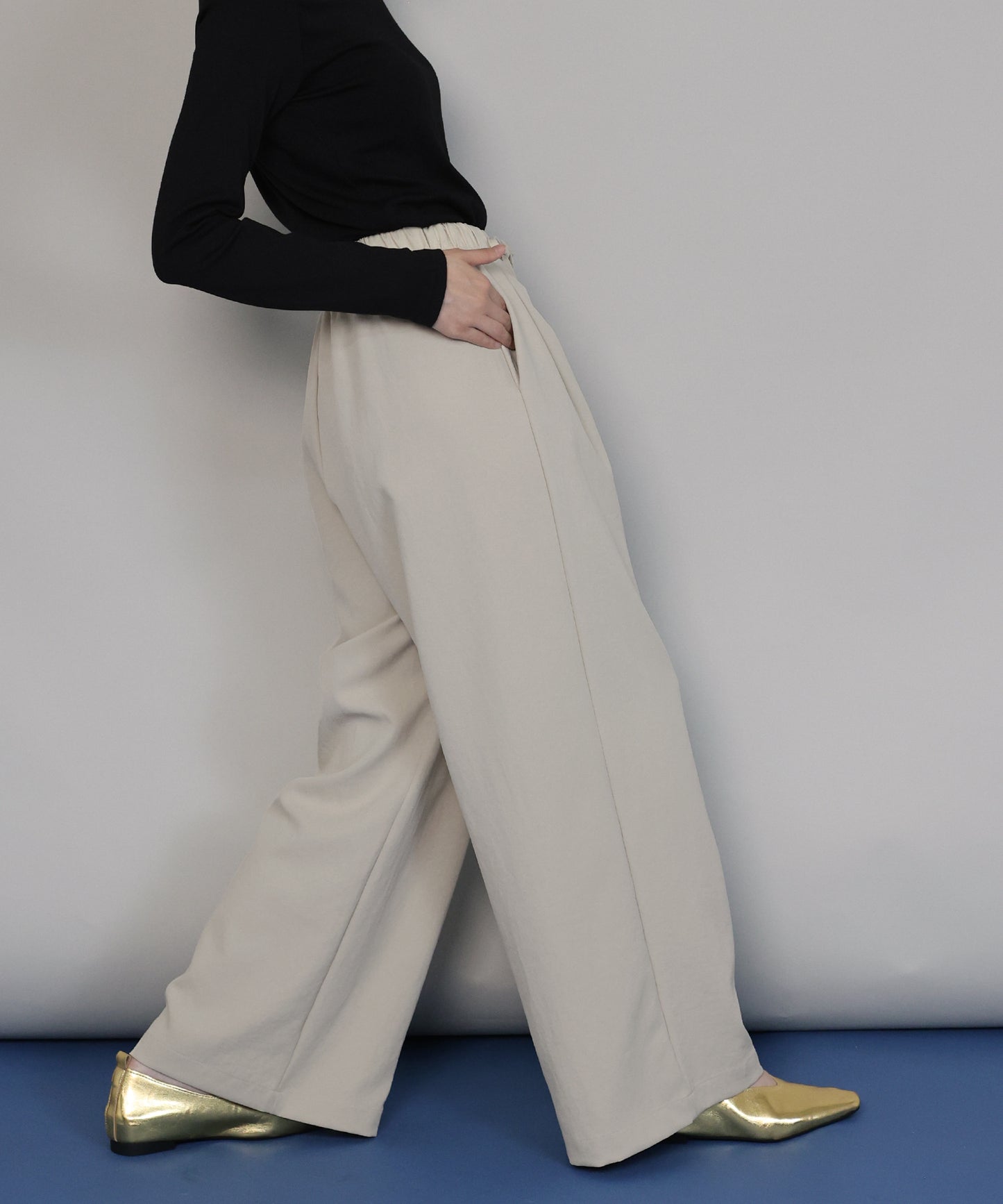 【TIME SALE】タックワイドイージーパンツ[ J by blue ]