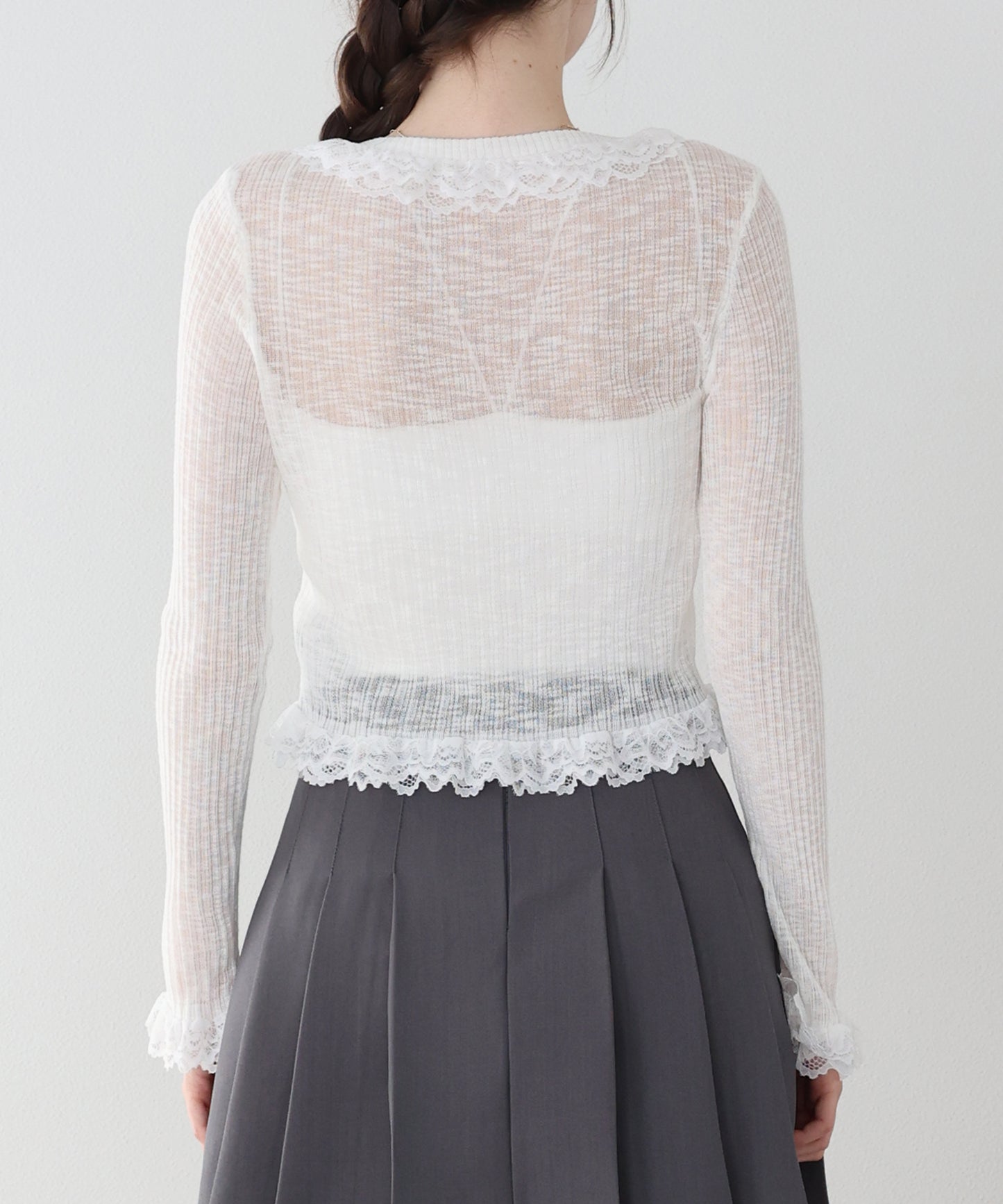 【早割5％OFF】レースフリルカーディガン【ネコポス】