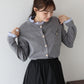 【早割5％OFF】フリルシャツ襟カーディガン