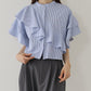 【新商品限定5％OFF（木）】[J by blue] 半袖フリルシャツ