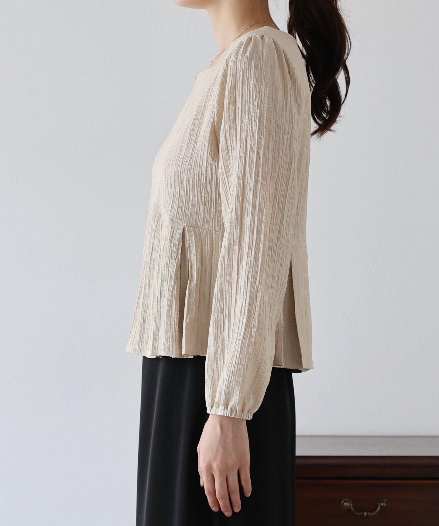 ハートネックプリーツブラウス【ネコポス】