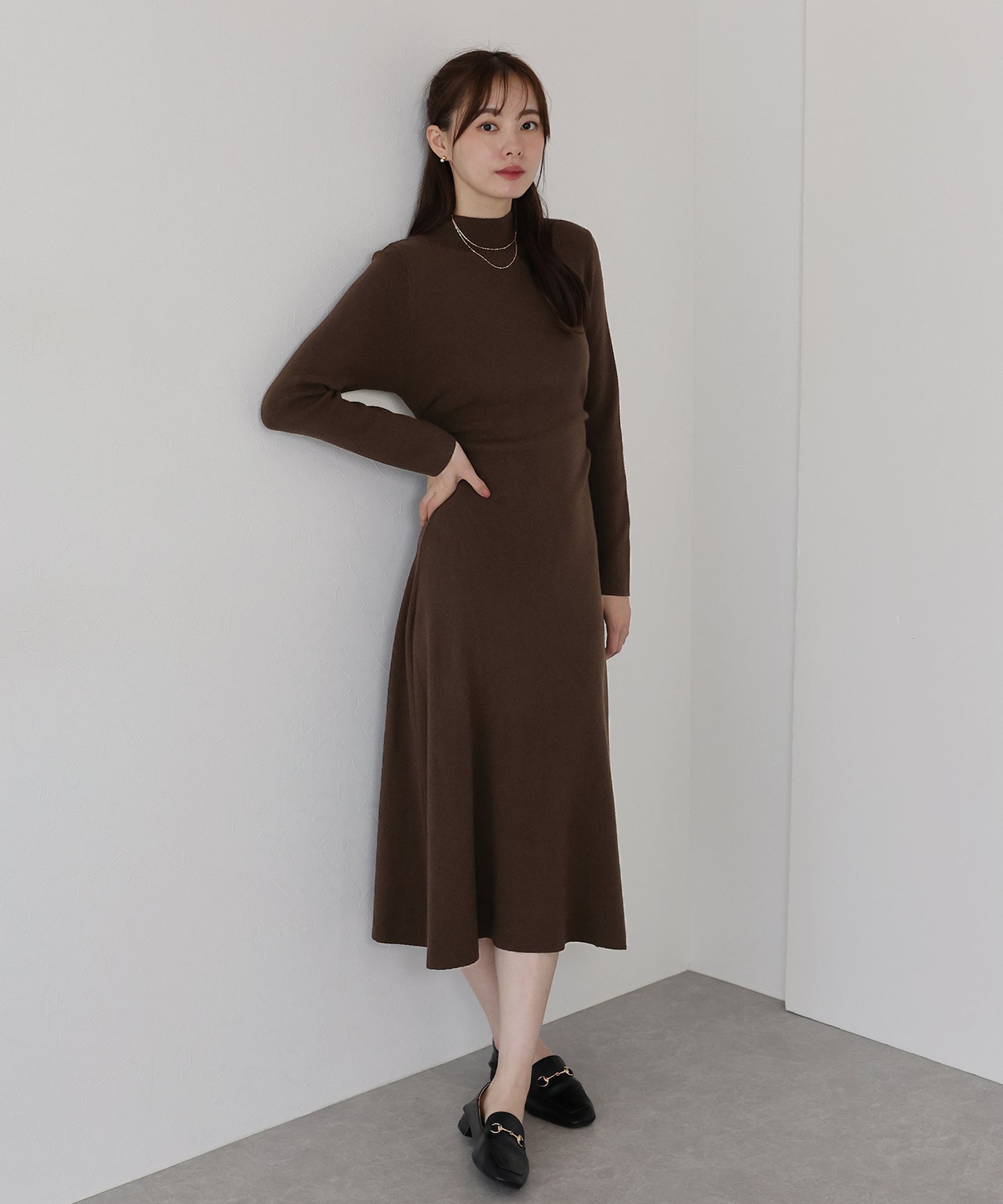 サイドタックニットワンピース