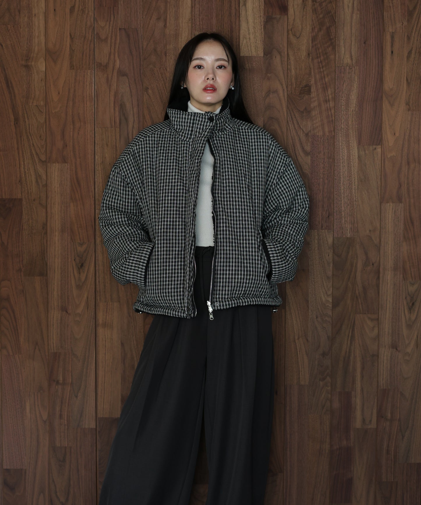 【早割5％OFF】2WAYボアチェックダウンジャケット