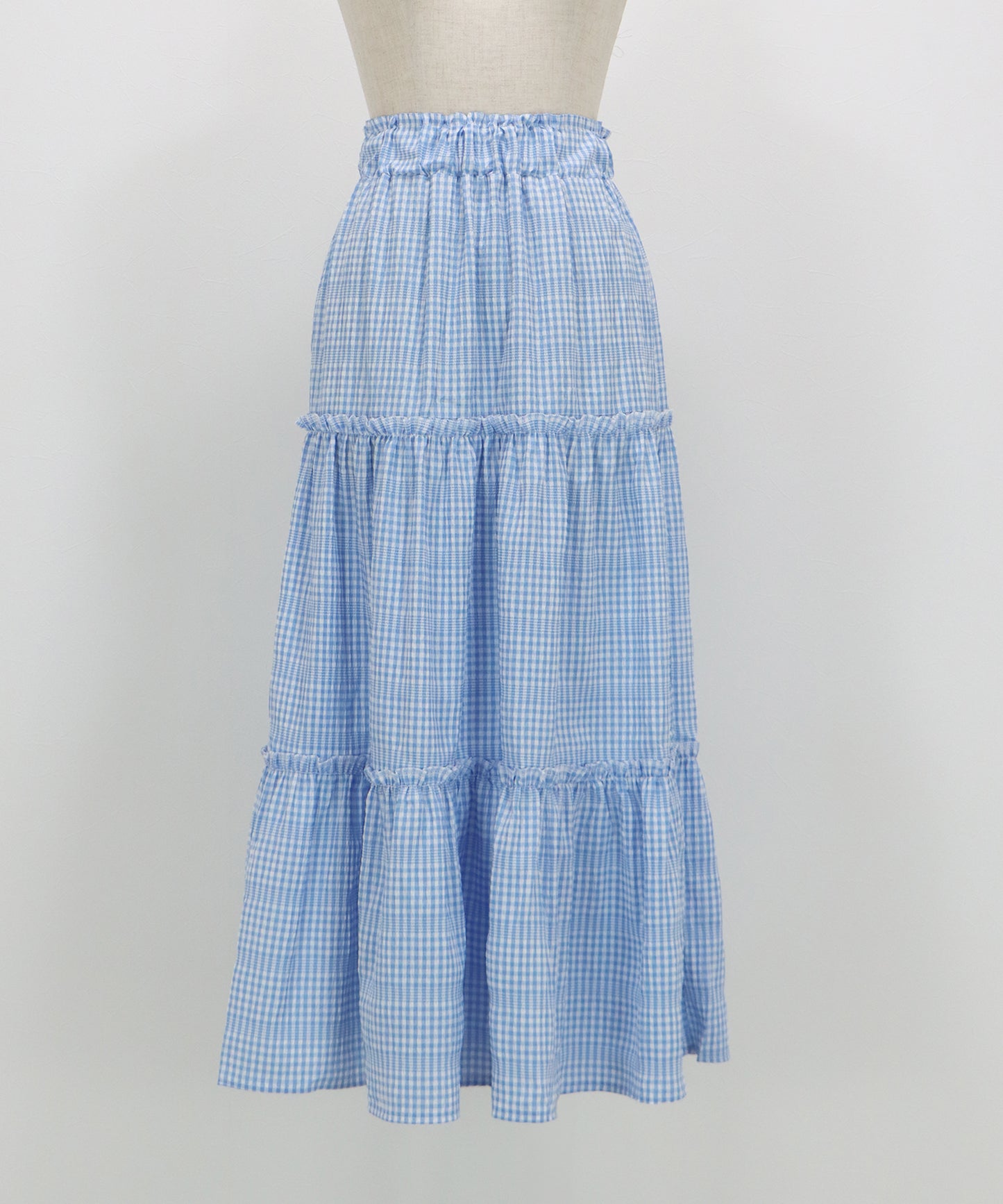【早割5％OFF】ギンガムチェックティアードスカート
