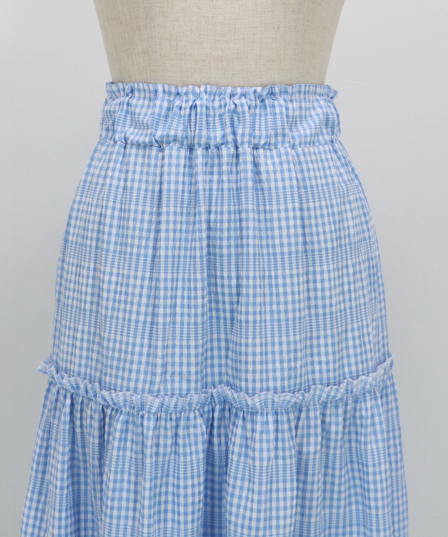 【早割5％OFF】ギンガムチェックティアードスカート