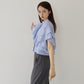 【新商品限定5％OFF（木）】[J by blue] 半袖フリルシャツ