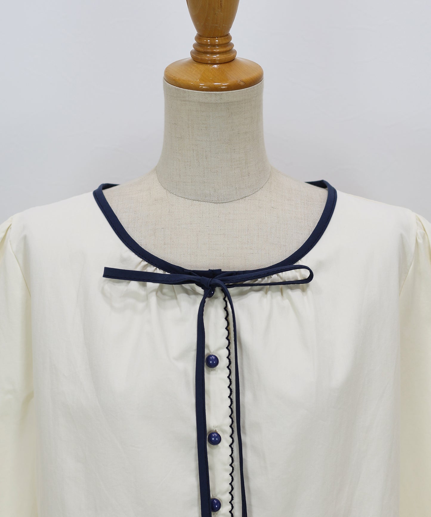 バイカラーリボンペプラムブラウス【ネコポス】