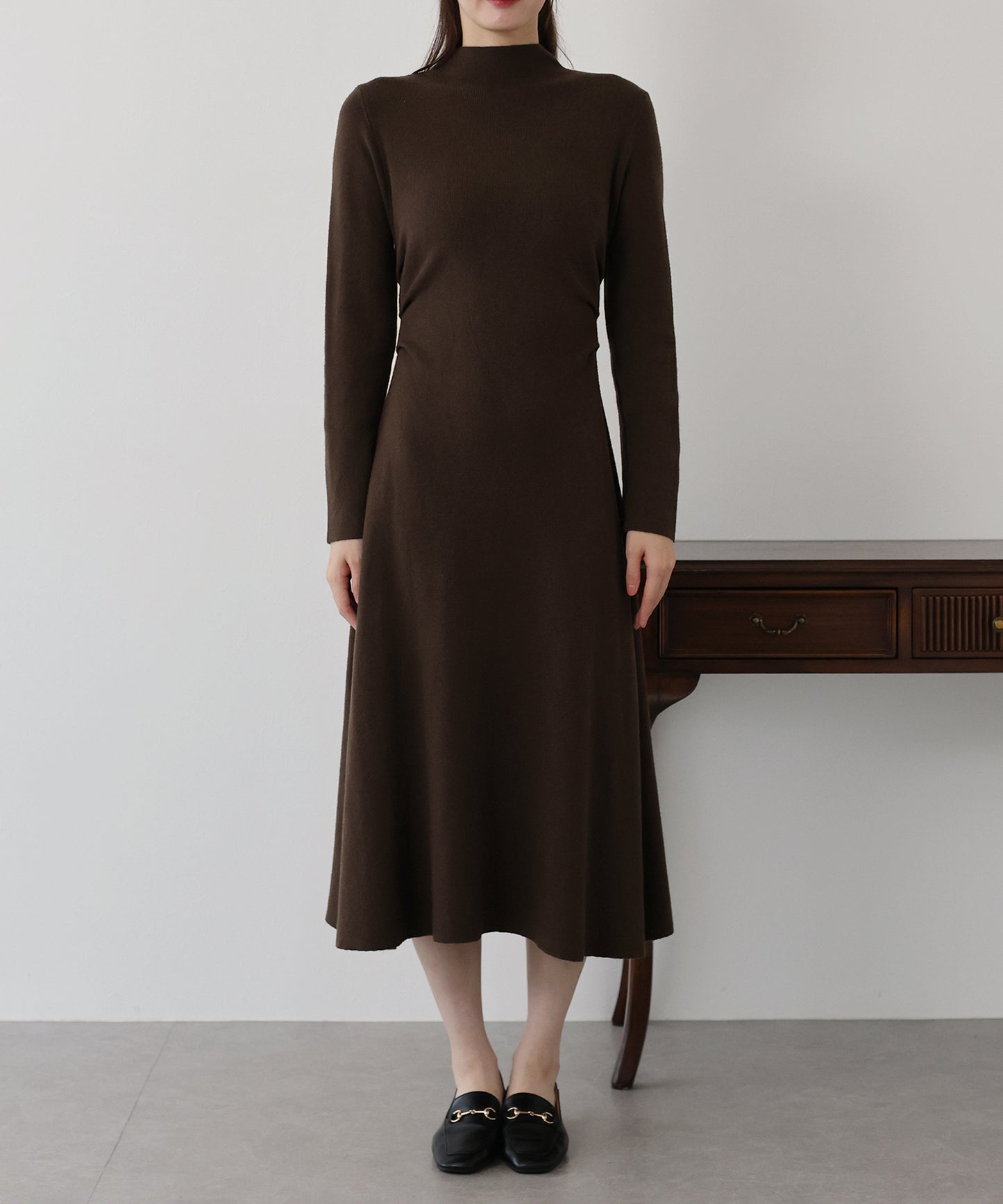 サイドタックニットワンピース