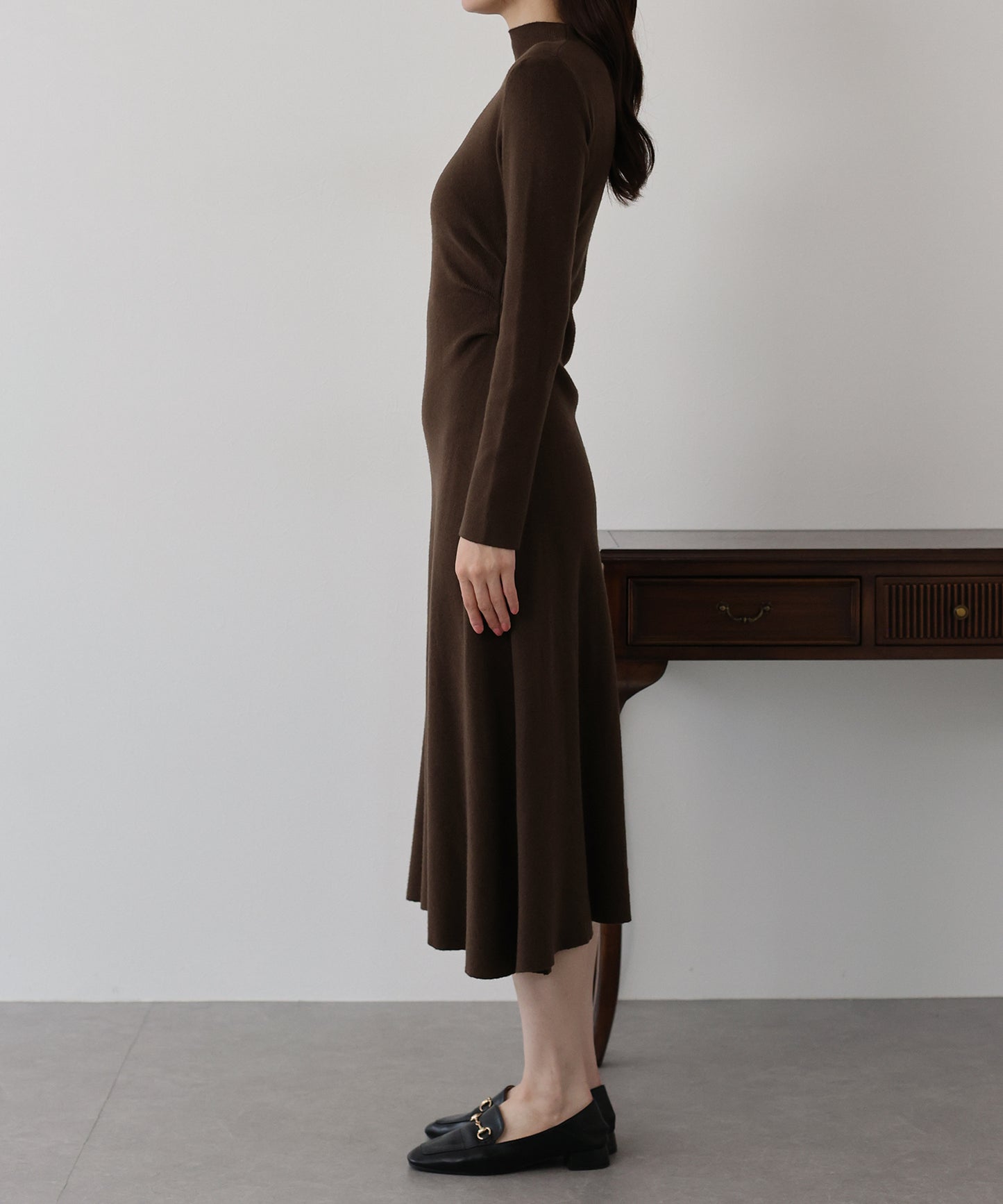 サイドタックニットワンピース