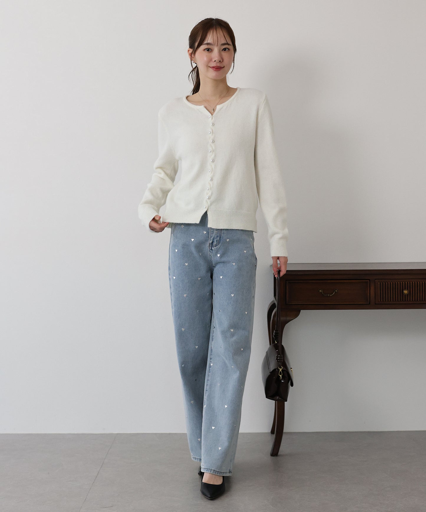 パールボタンラメカーディガン