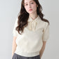 【早割5％OFF】フロントフリルポロニット