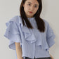 【新商品限定5％OFF（木）】[J by blue] 半袖フリルシャツ