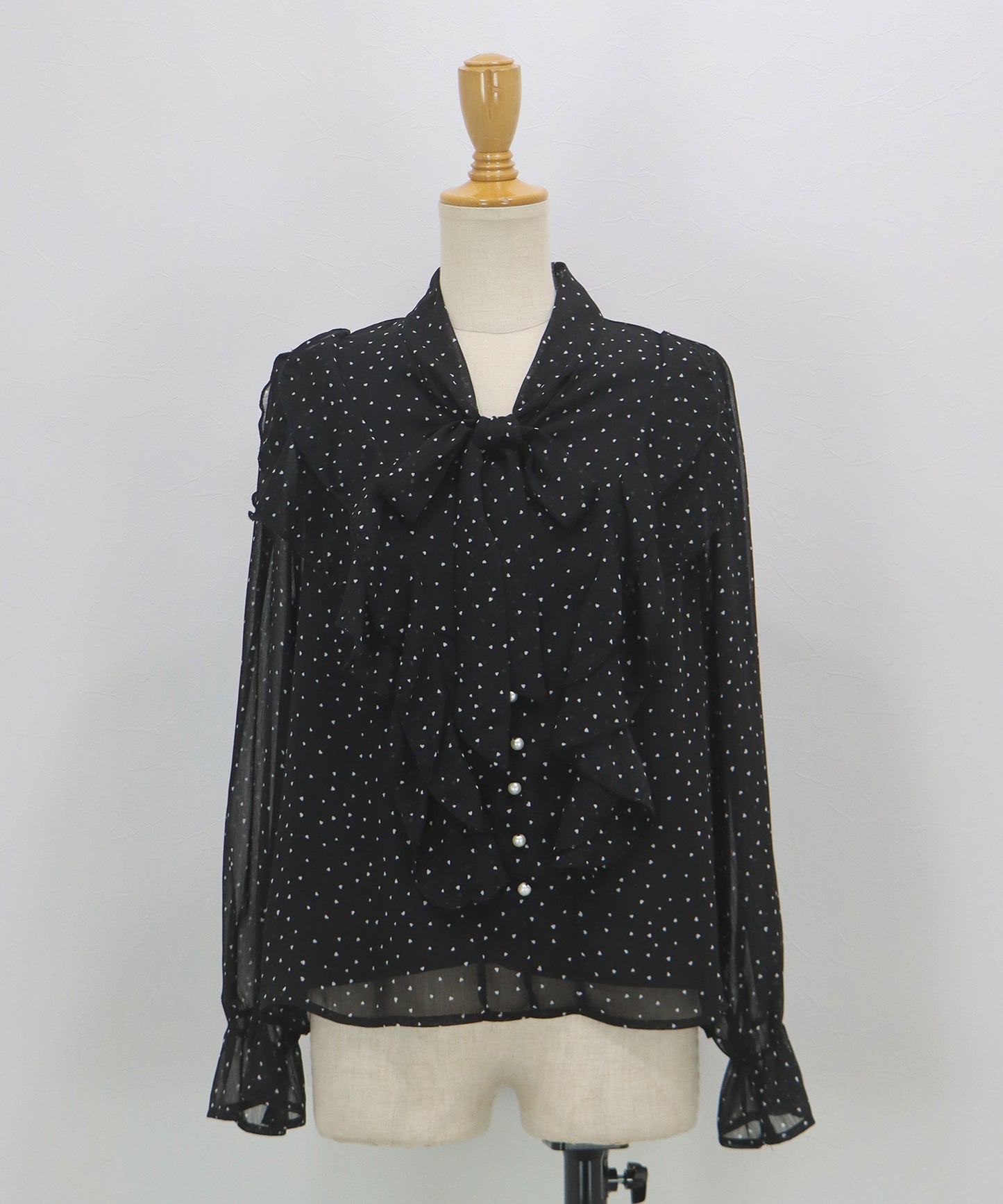 ハートプリントボウタイブラウス【ネコポス】