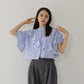 【新商品限定5％OFF（木）】[J by blue] 半袖フリルシャツ