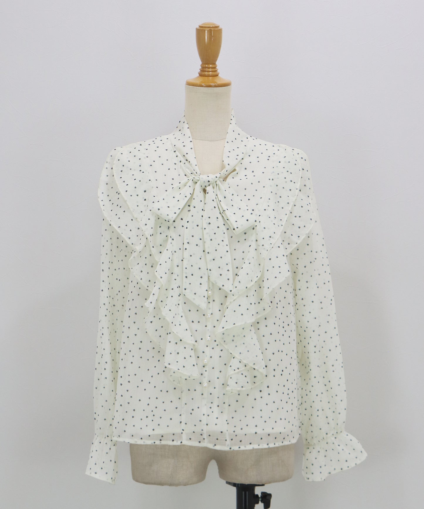 ハートプリントボウタイブラウス【ネコポス】