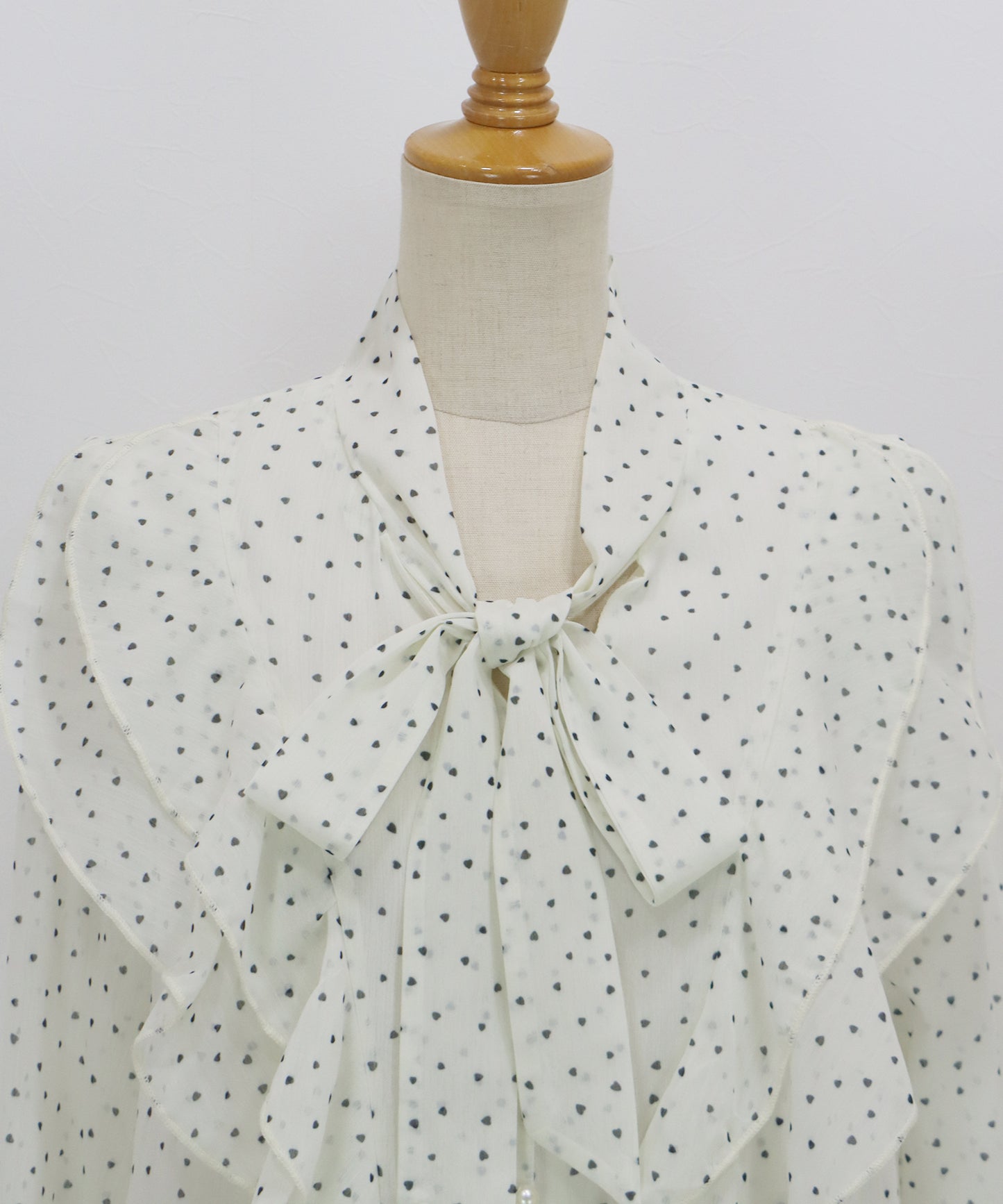 ハートプリントボウタイブラウス【ネコポス】