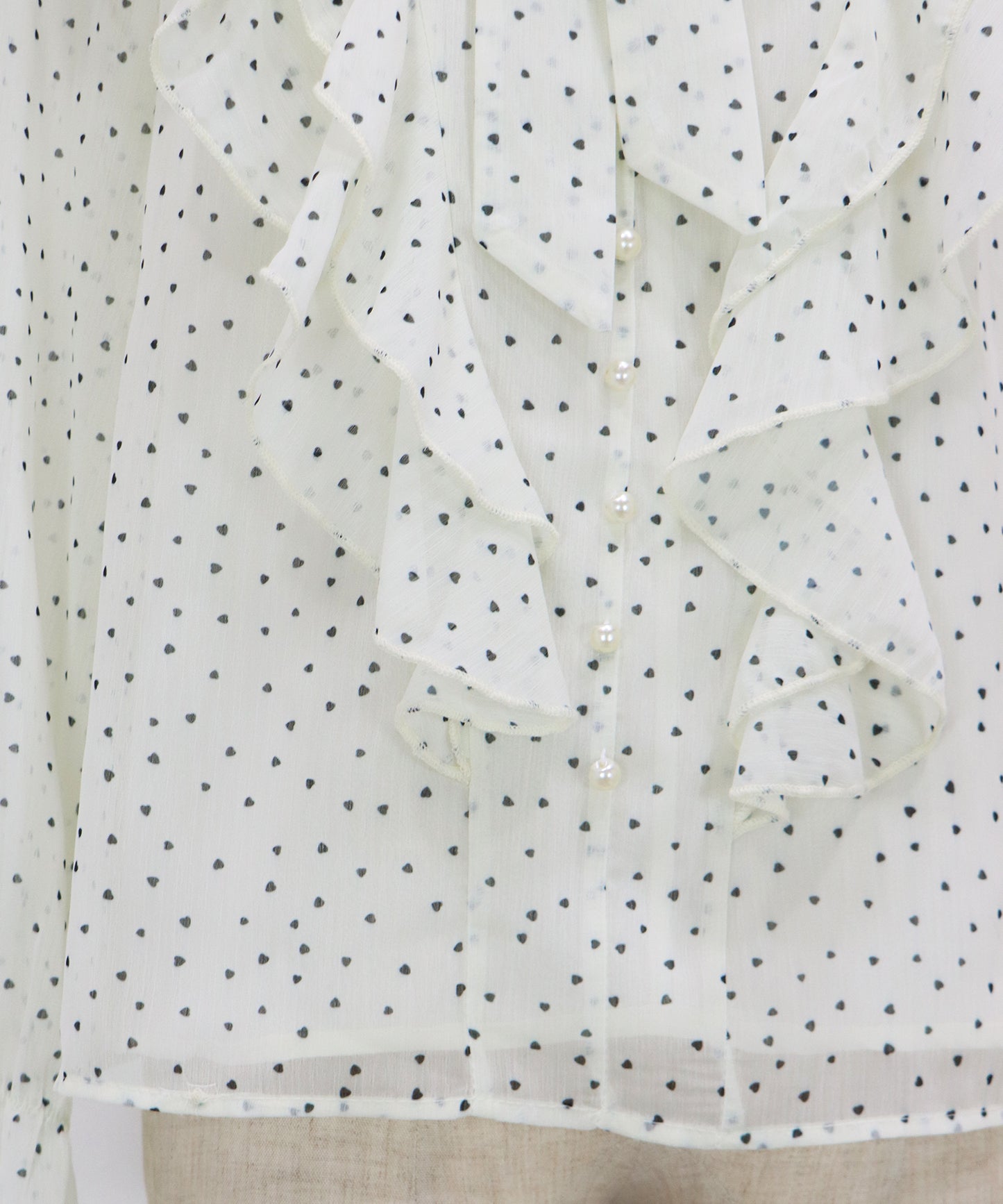 ハートプリントボウタイブラウス【ネコポス】