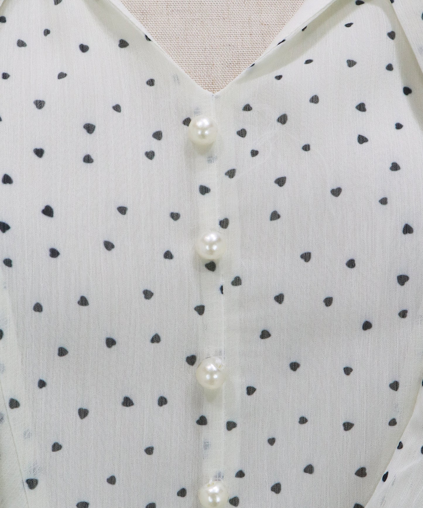 ハートプリントボウタイブラウス【ネコポス】