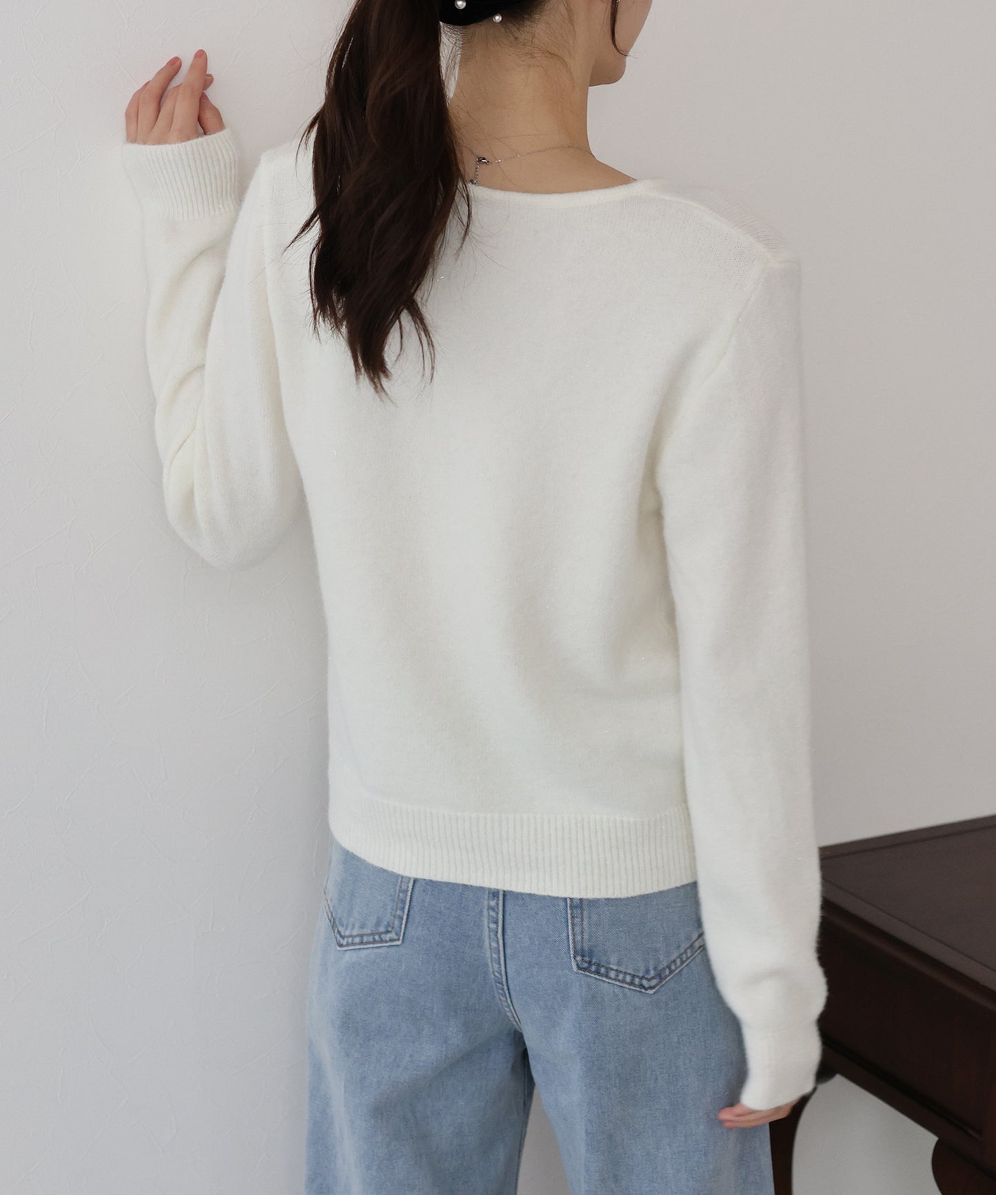 パールボタンラメカーディガン