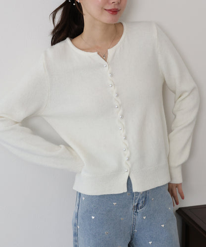 パールボタンラメカーディガン