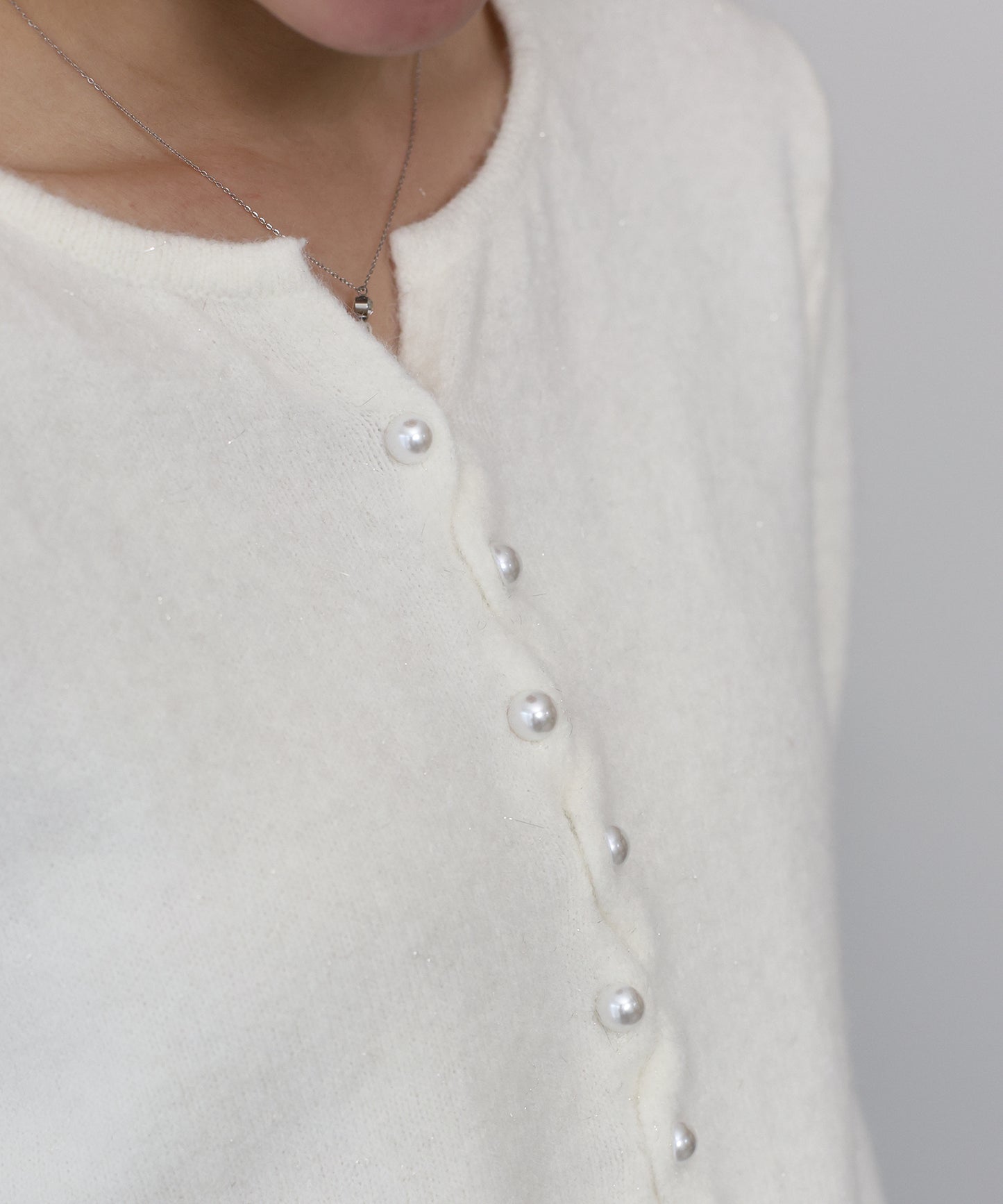 パールボタンラメカーディガン