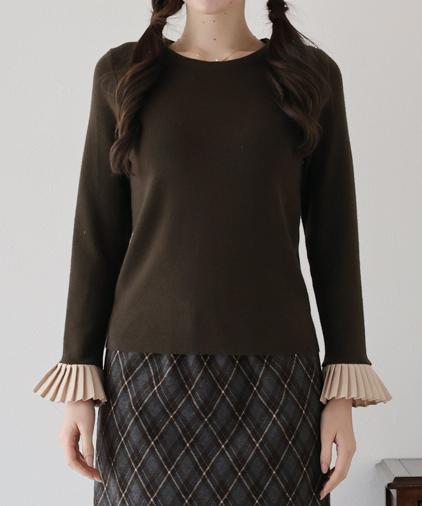 袖口プリーツニット