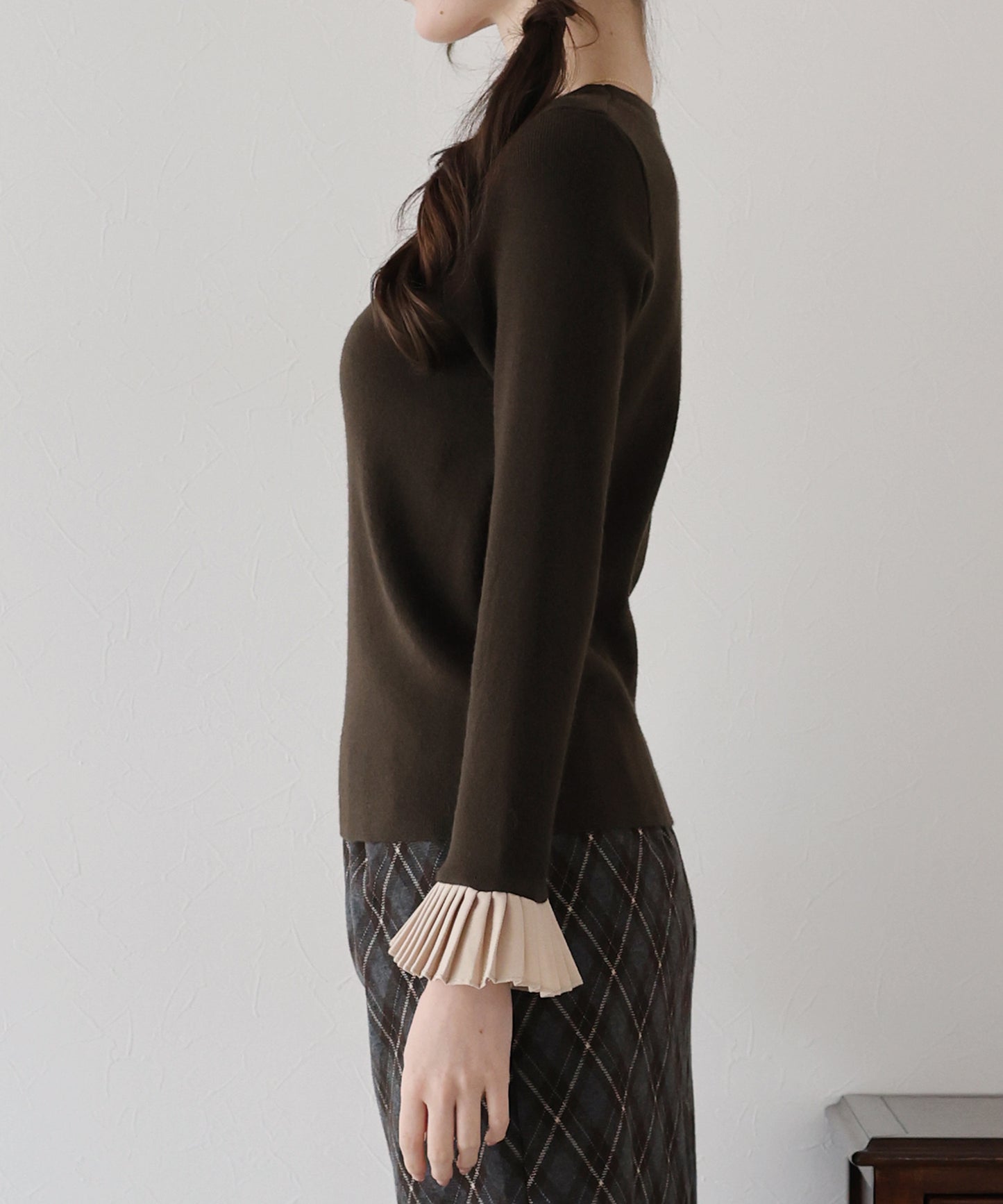 袖口プリーツニット