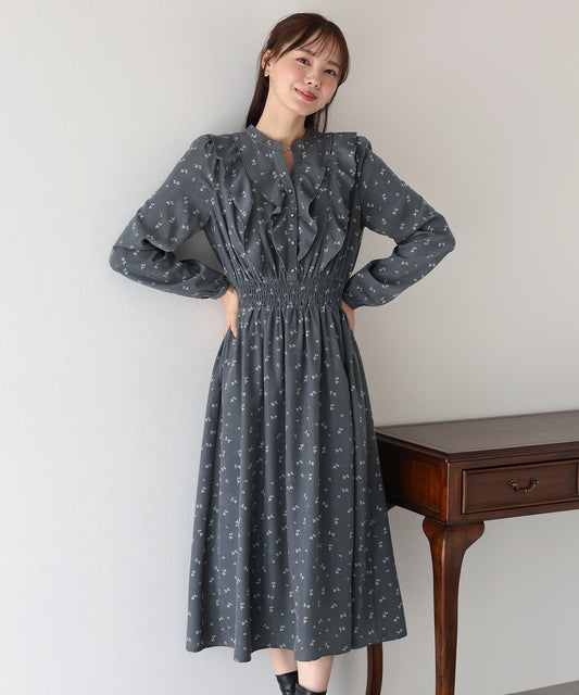 【早割5％OFF】フラワープリントフリルワンピース