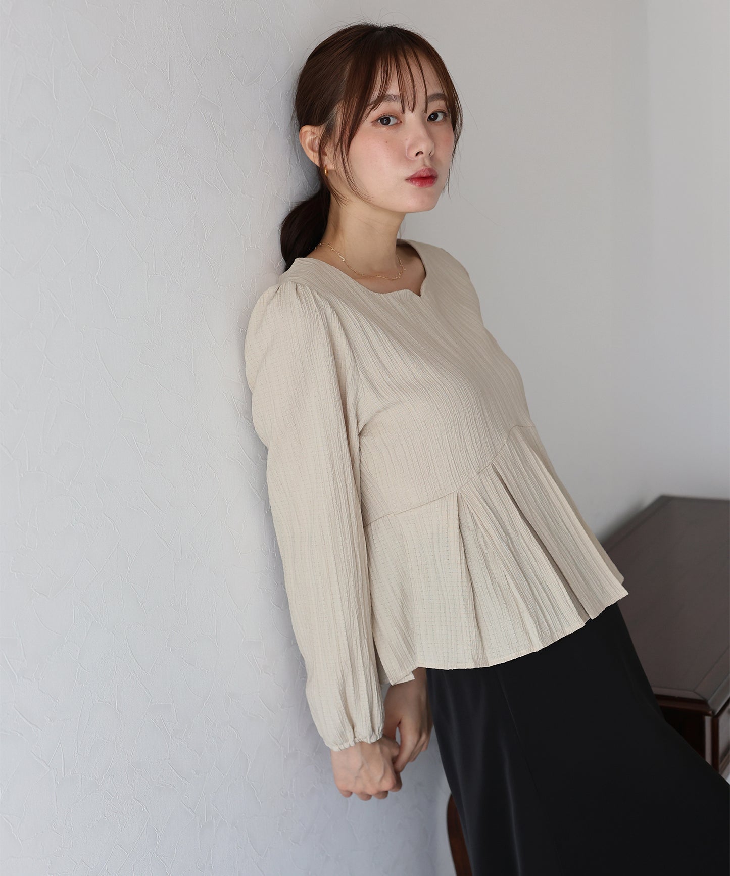 ハートネックプリーツブラウス【ネコポス】