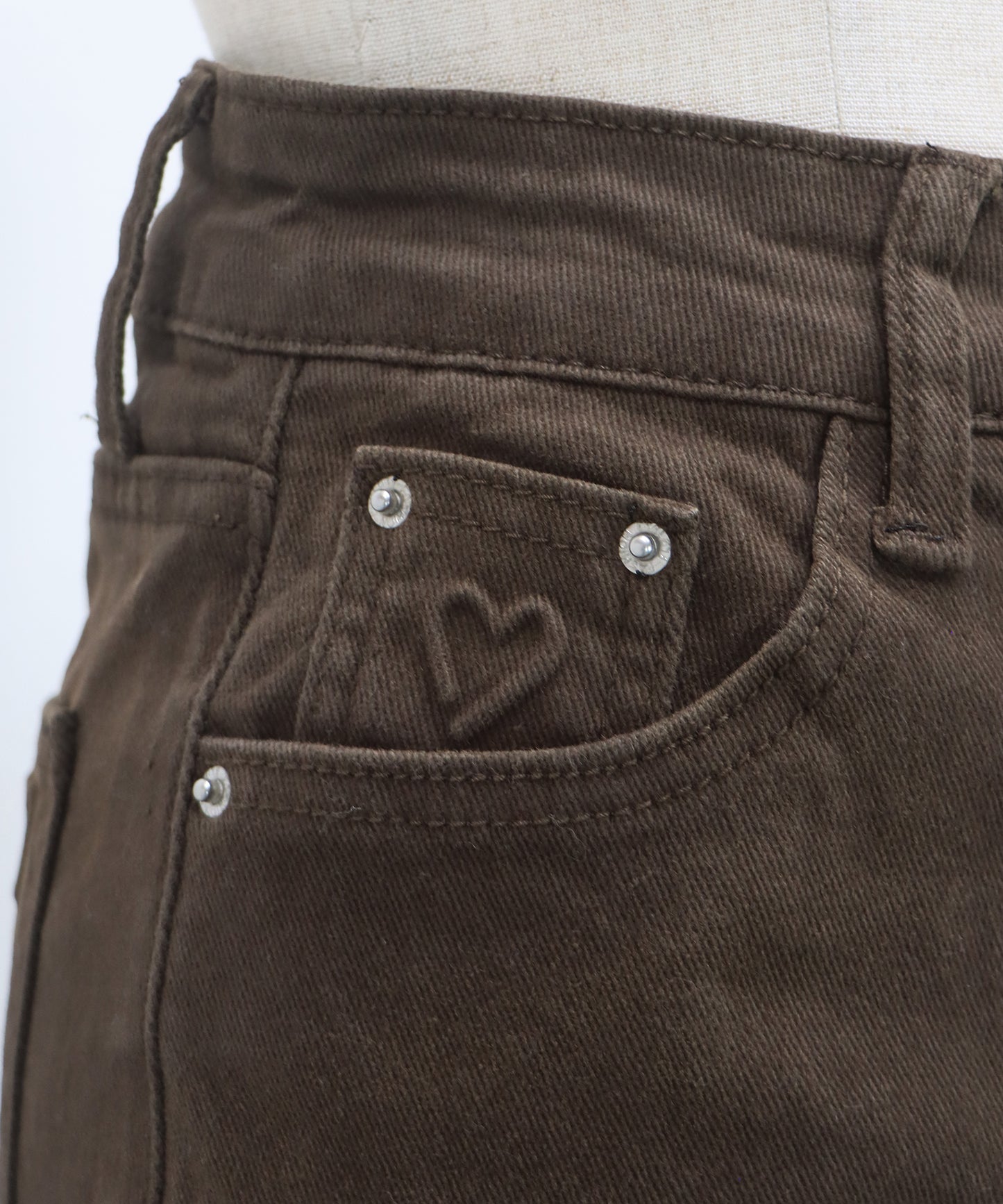 ハートエンボスデニムパンツ