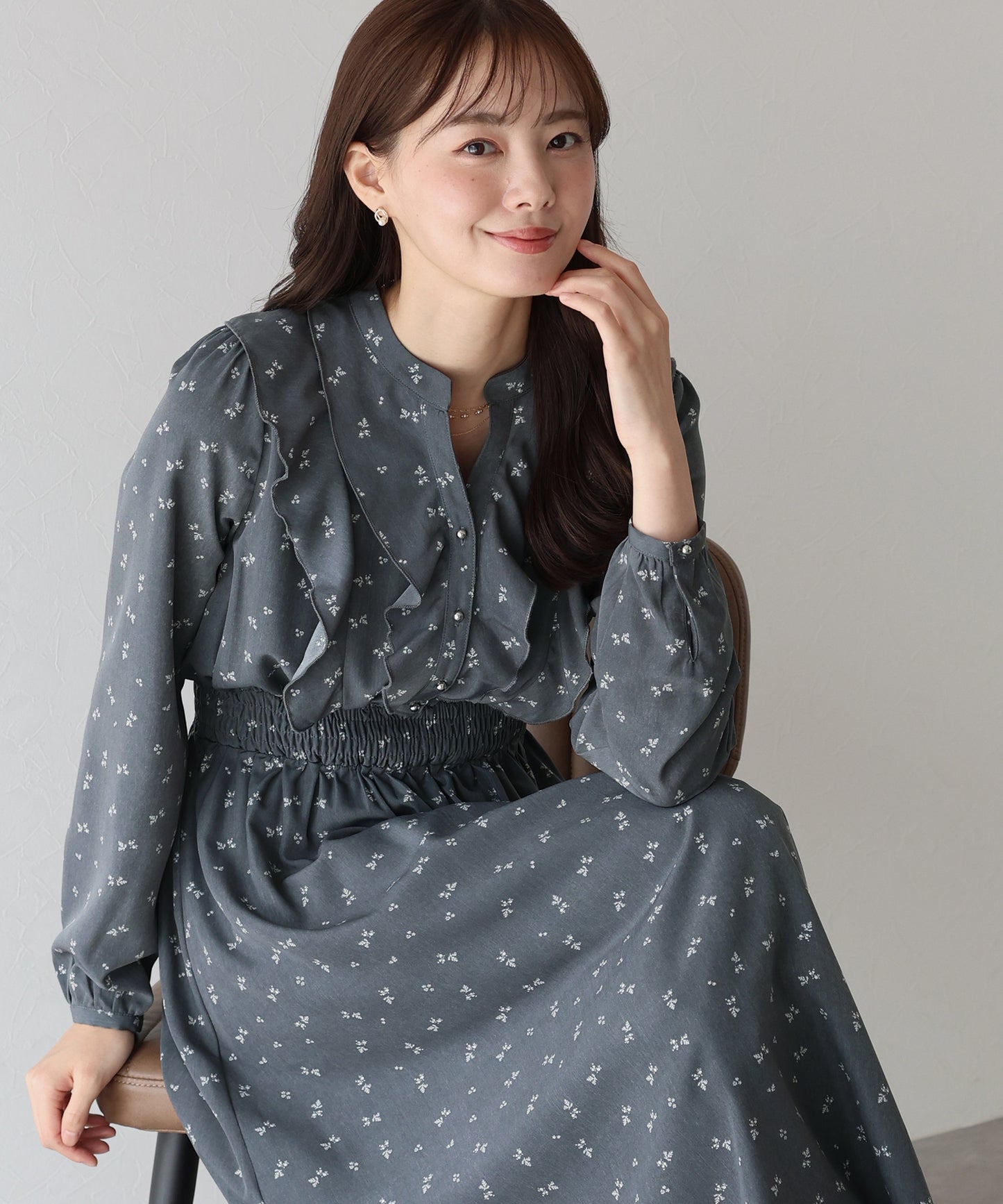 【早割5％OFF】フラワープリントフリルワンピース