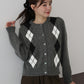 アーガイル柄カーディガン